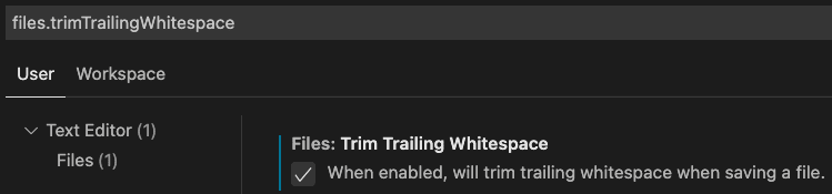 trimTrailingWhitespace