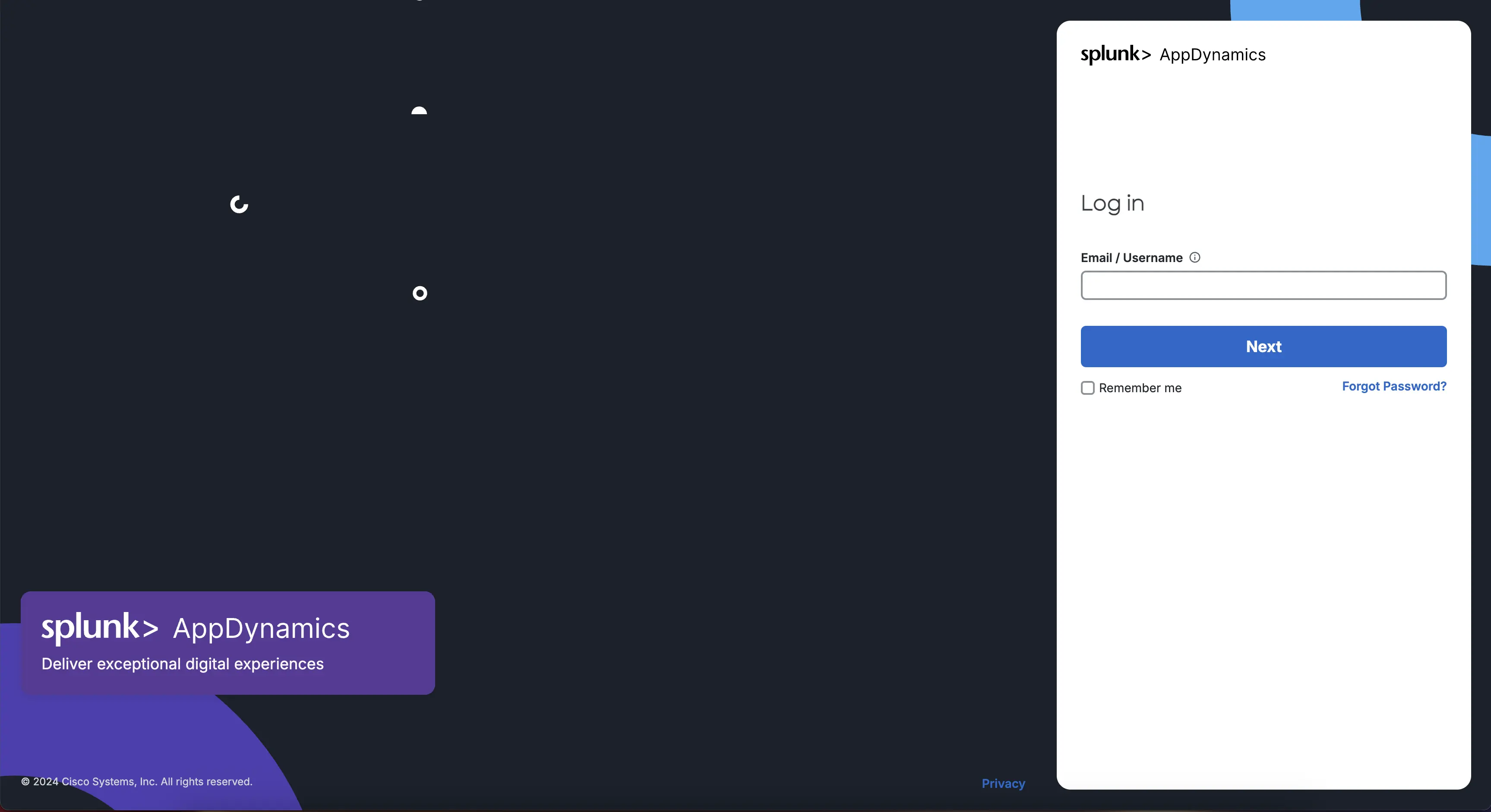 AppDynamicsログイン画面1