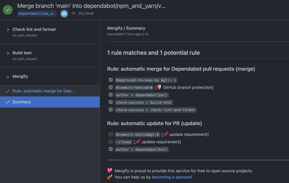 DependabotのPRを条件付きで自動マージする