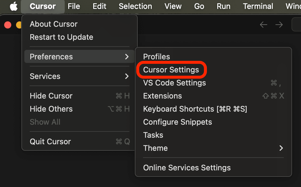 CursorでCodex CLIのモデルを使う方法
