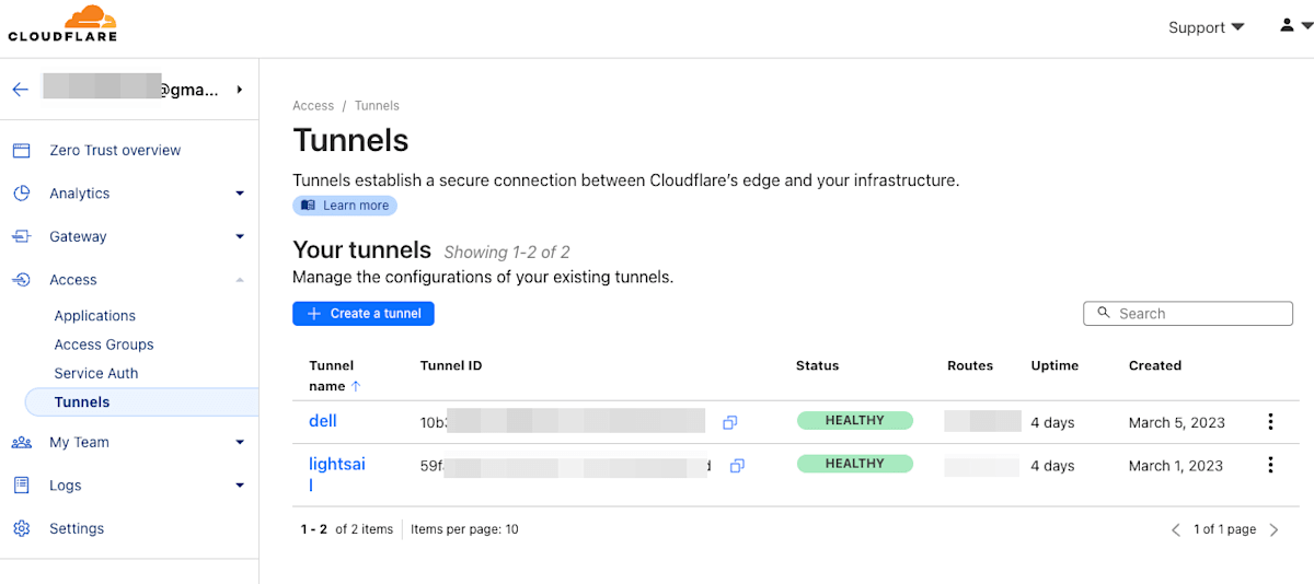 トンネル設定例
