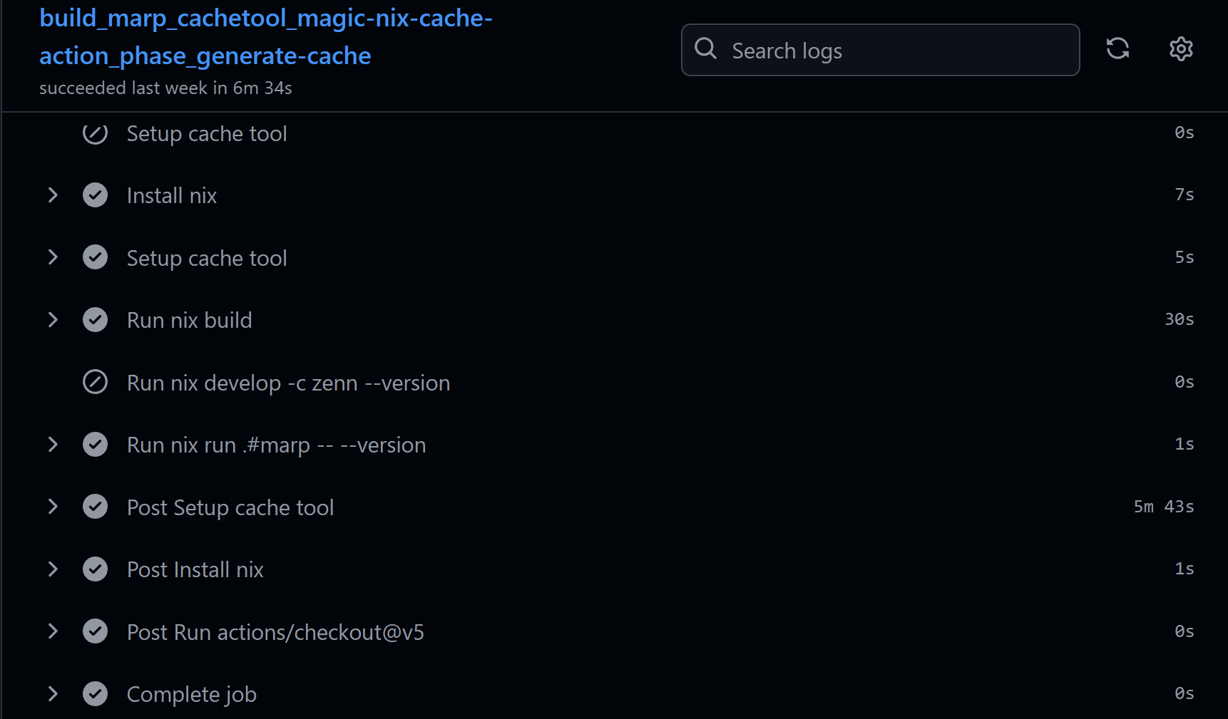build #15 marp magic-nix-cache-action のログ