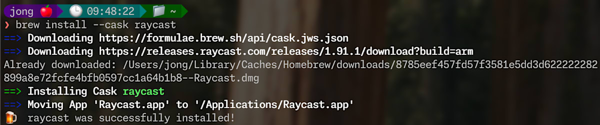Install Raycast