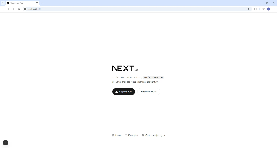 ブラウザでNext.jsの表示画面