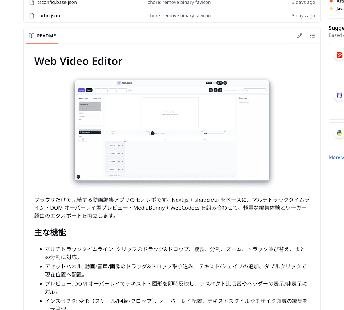 GitHub上での成果物の見え方