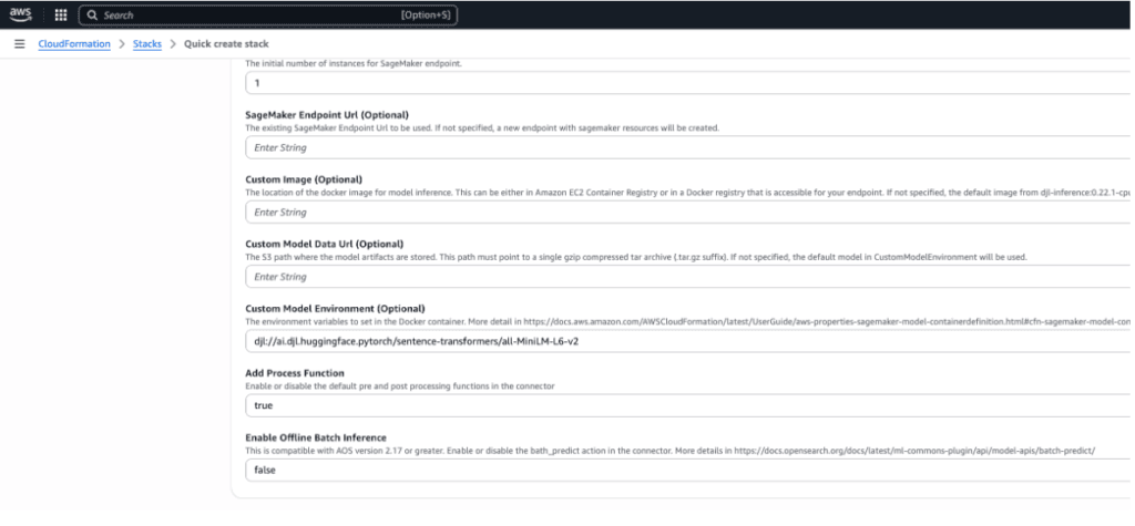 Enable Offline Batch Inference ドロップダウン