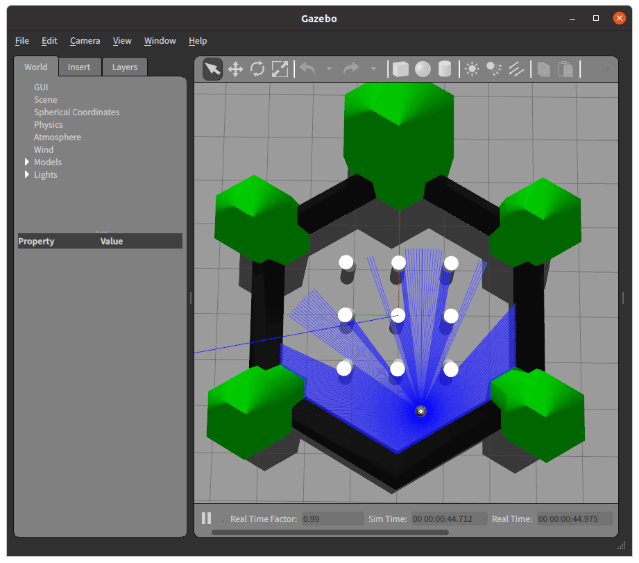 turtlebot3_world.launch.pyを実行した様子