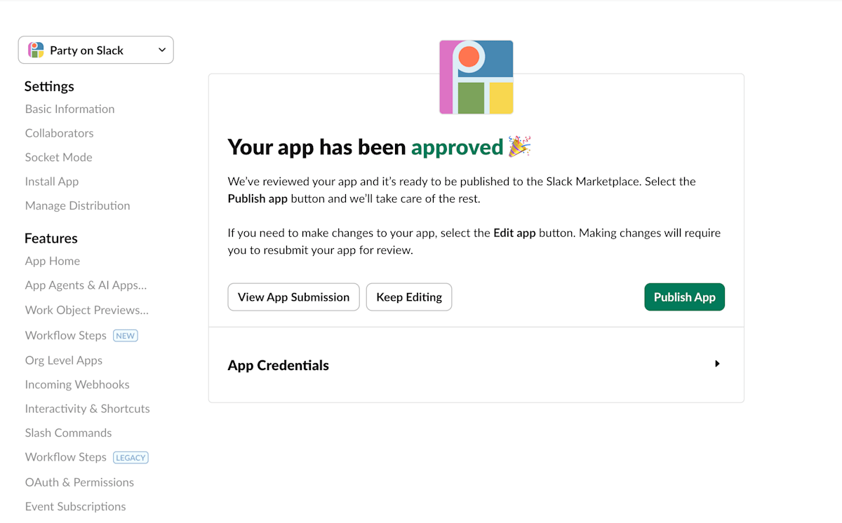 パブリッシュ承認画面