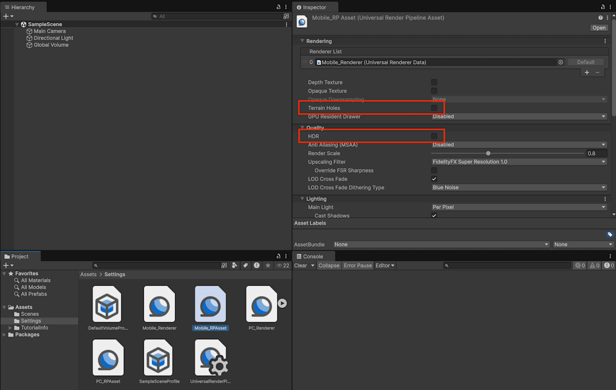 UniversalRenderPipelineAsset01