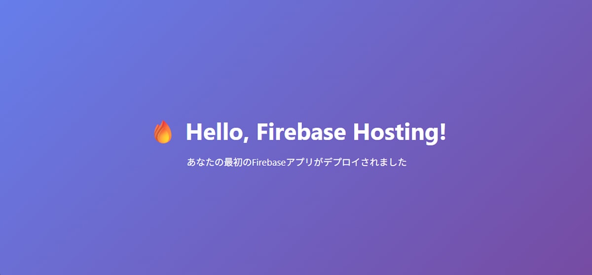 図7:  Hello, Firebase Hosting!画面