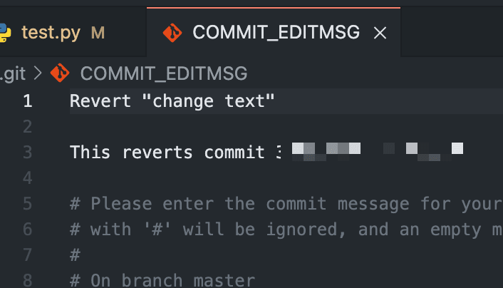 git revertのコミットメッセージ