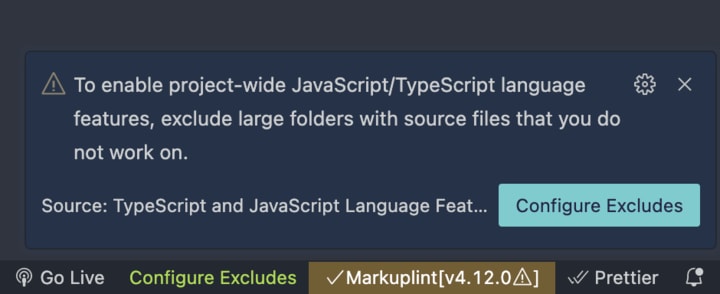 TypeScript language server error