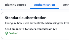 Send email OTP for users created from API
