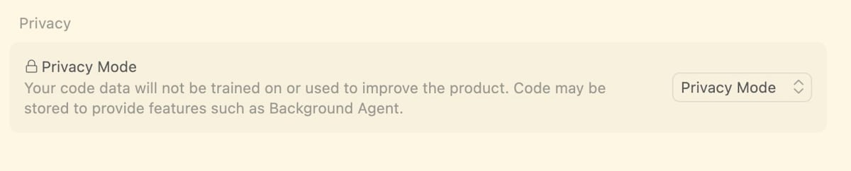 Cursorの設定画面