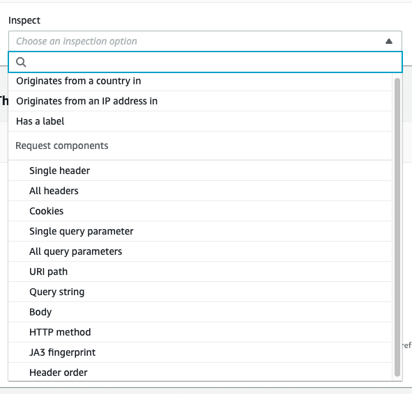 スコープダウンステートメントに設定できる条件