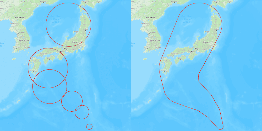 台風経路図描画