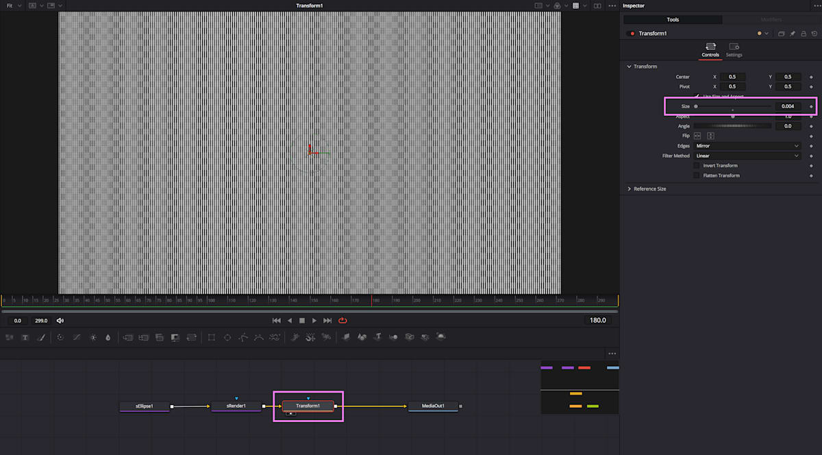 Preview after dot size adjustment
