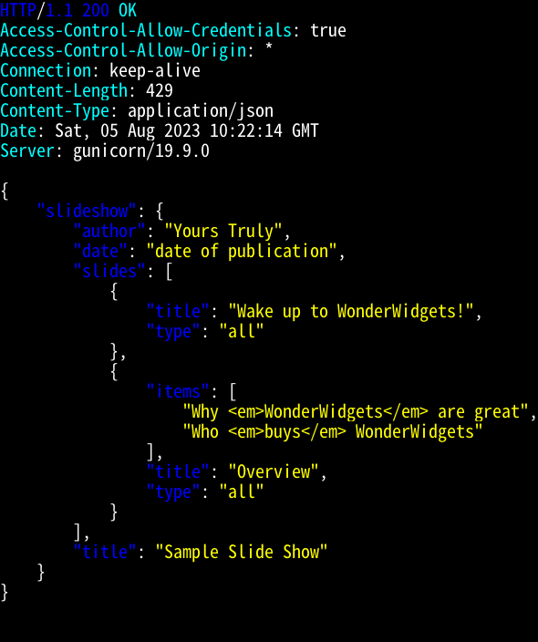 レスポンスの画像