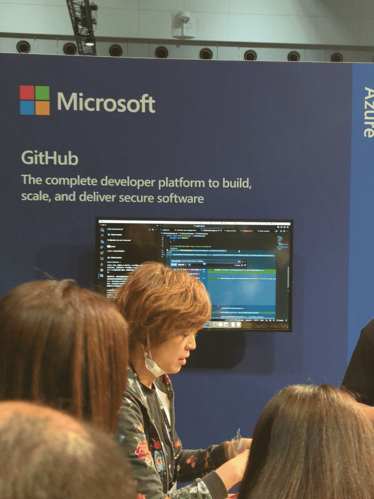GitHubのブース、人が多くて近づけなかった