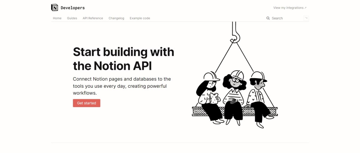 Notion APIのウェブサイト