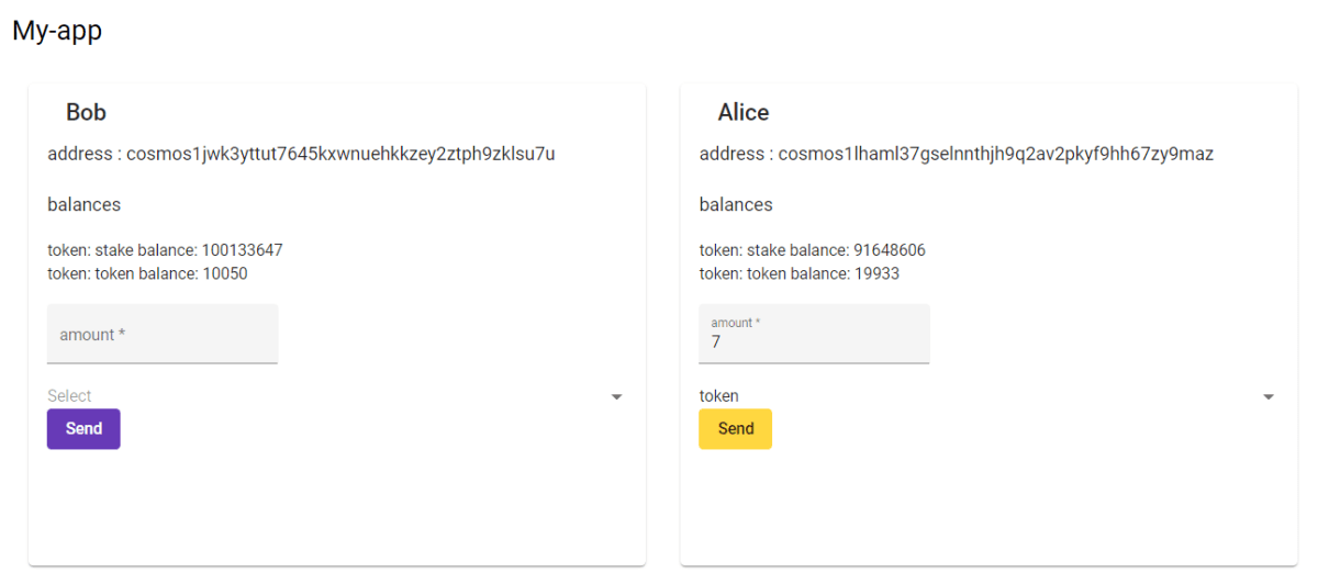 Alice->Bob 7token send