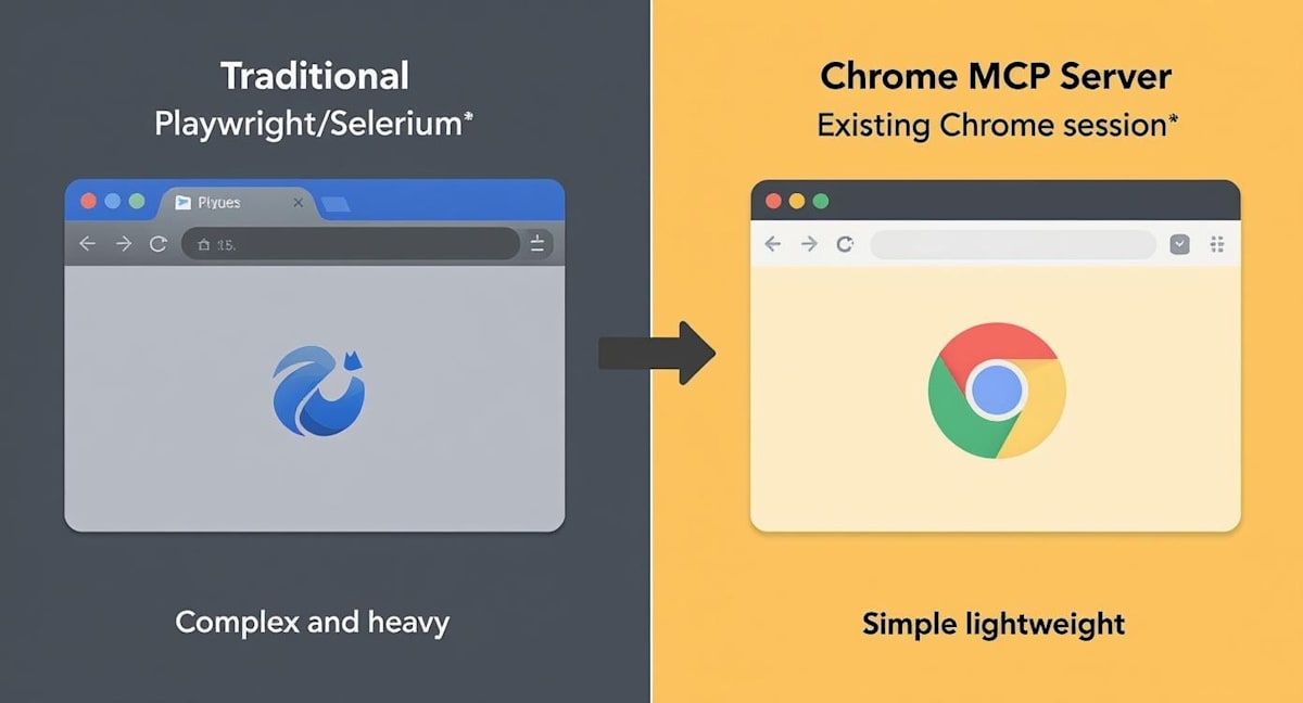 従来ツールとChrome MCP Serverの比較