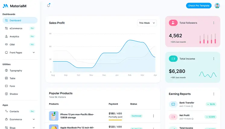 Angular & React & VueJs & bootstrap templates