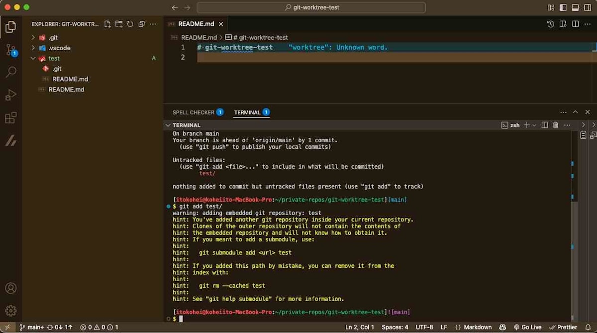 git addしたら怒られた