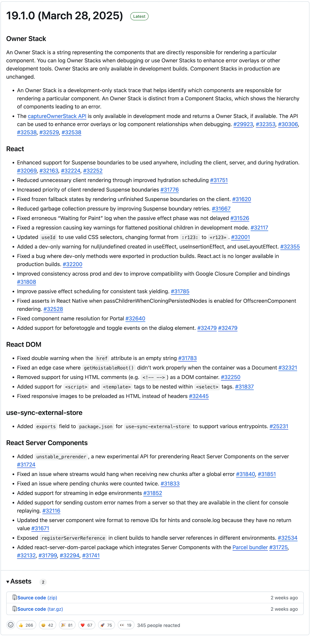 ReactのGitHub Releases