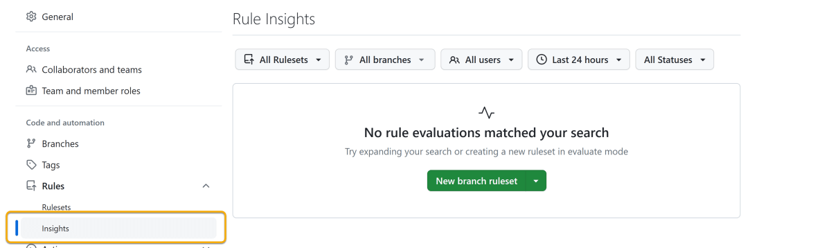 リポジトリにおけるRule insights