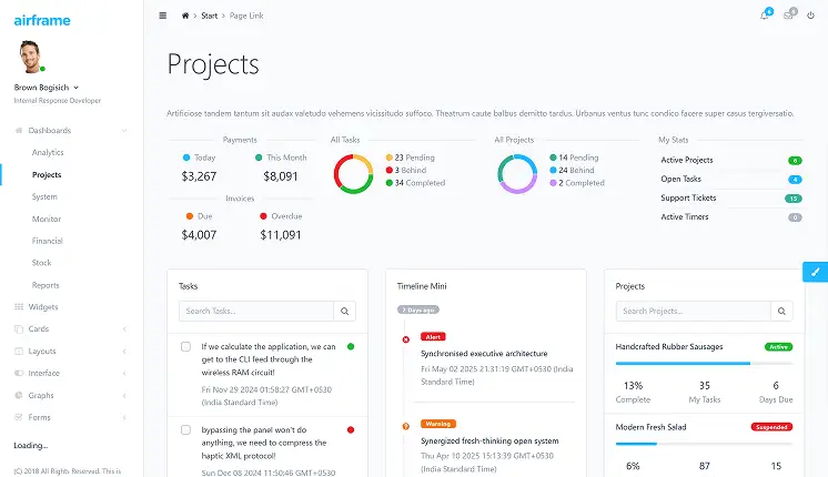Angular & React & VueJs & bootstrap templates