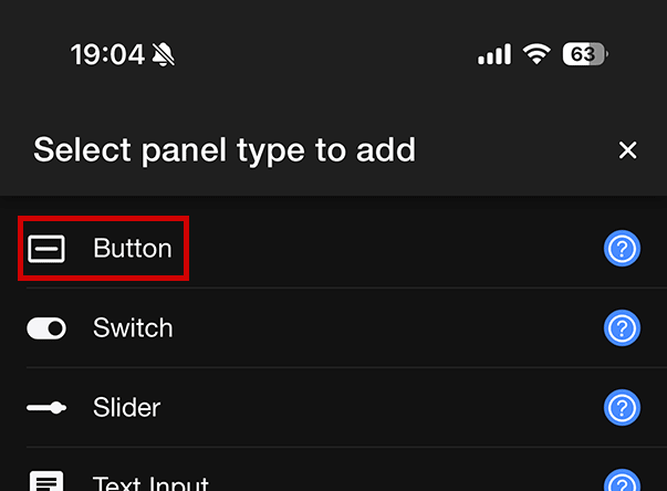 Create button