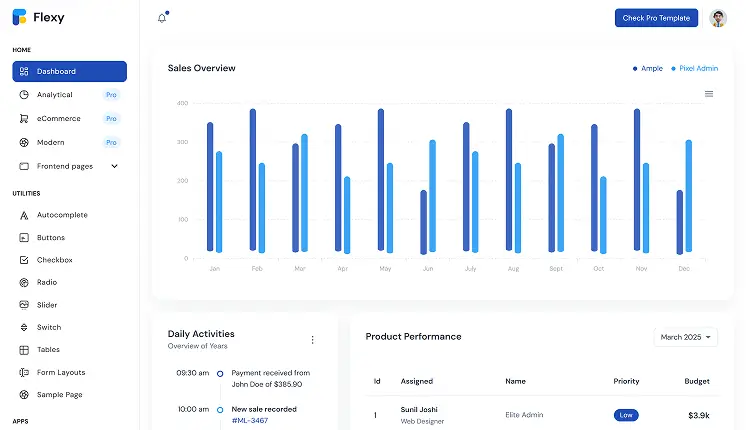 Angular & React & VueJs & bootstrap templates