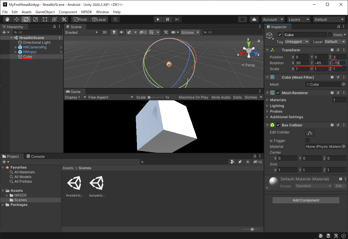 Cubeの設定