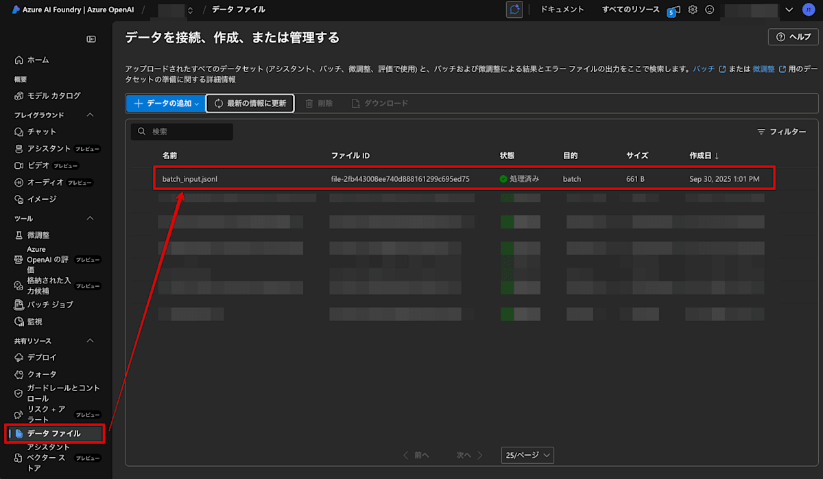 入力ファイルの確認