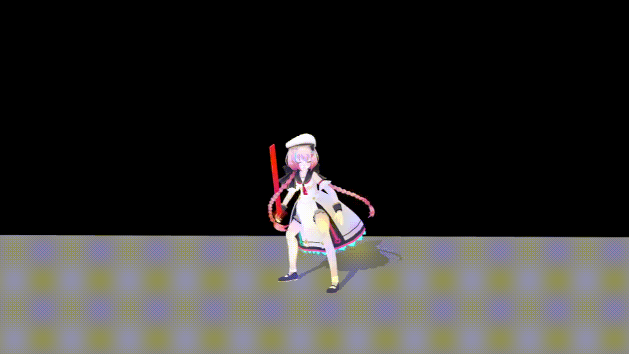 剣を振り回すVketちゃん1号.gif