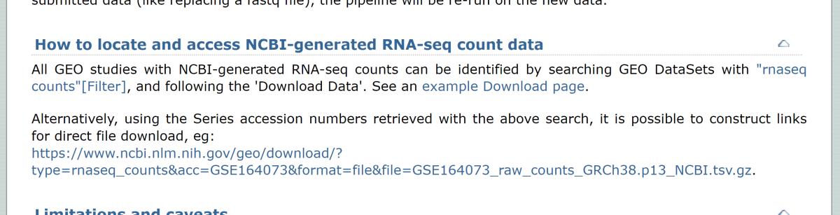 NCBI-generated RNA-seq count data の DL 方法