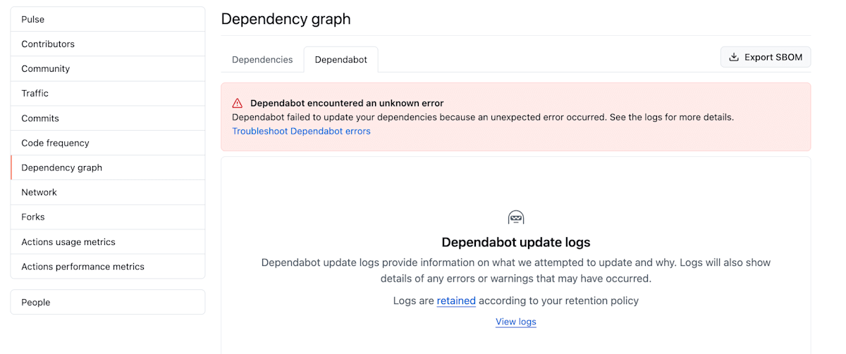 Dependabotがstack level too deepでエラーになった意外な理由