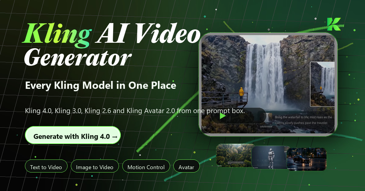Kling 4.0 official product preview showing the interface and core visual identity