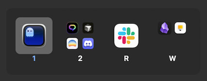 AeroSpace ワークスペース切替 UI