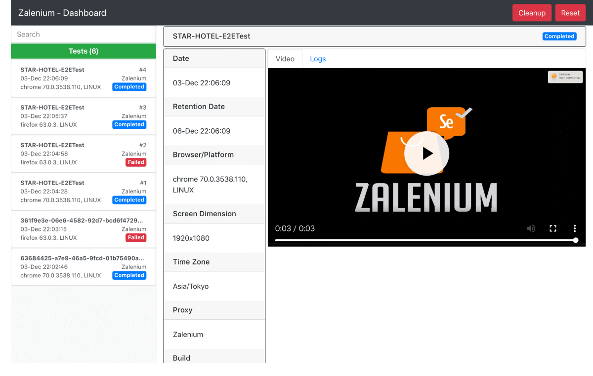 zalenium-dashboard