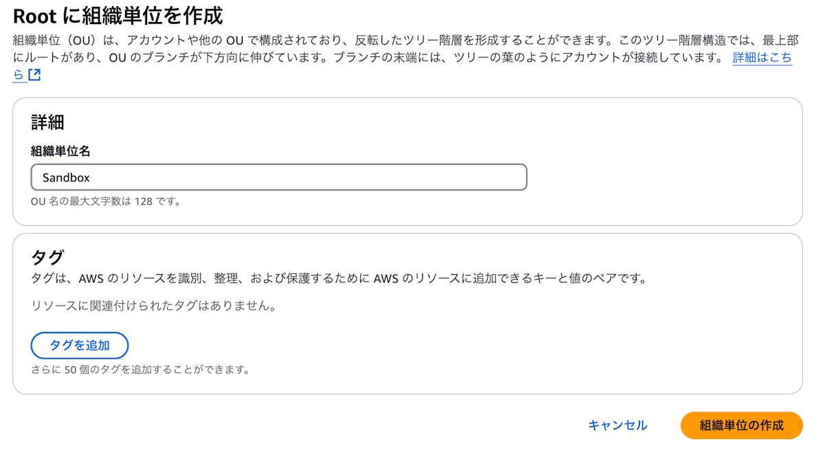AWS Organizations - OUの作成