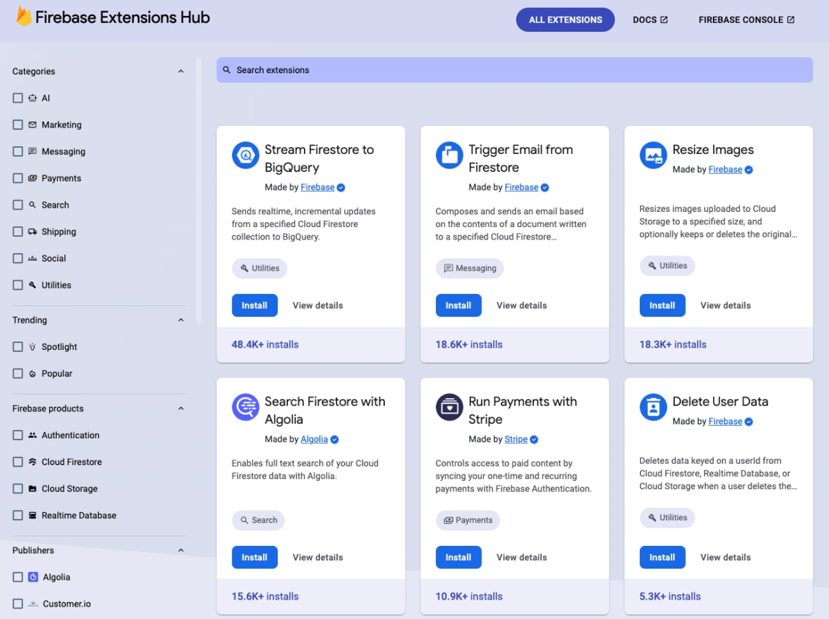 firebase-extensions-hub