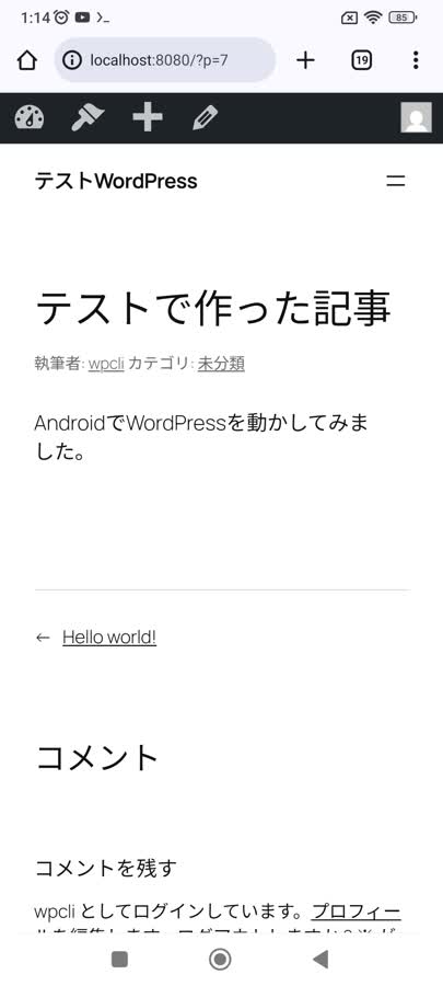 WordPress確認画面