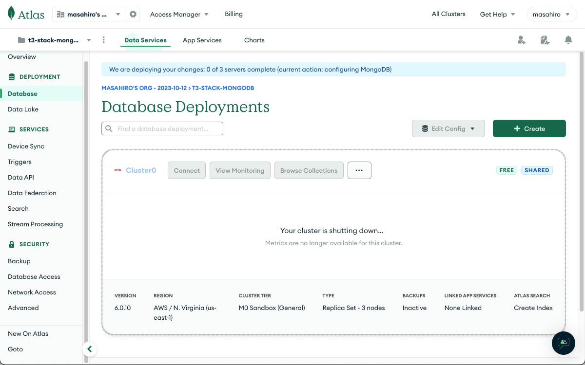 MongoDBダッシュボード