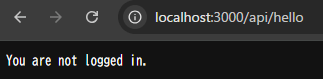 You are not logged in.と表示される