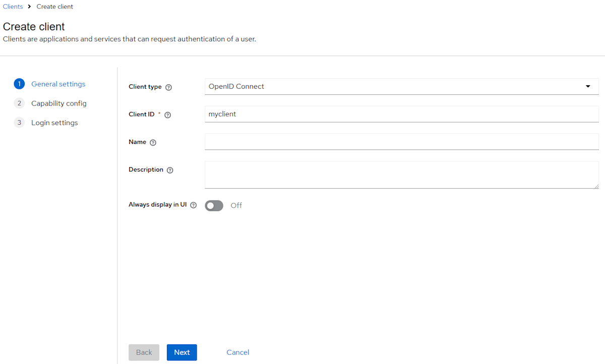 create client 2