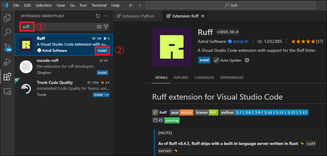 【Ruff×VSCode】PythonでLinterとFormatterを設定