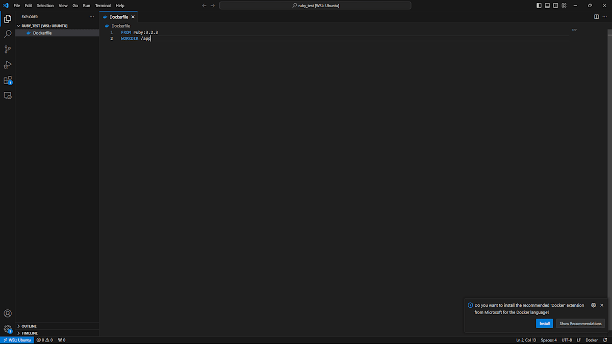 Dockerfile作成