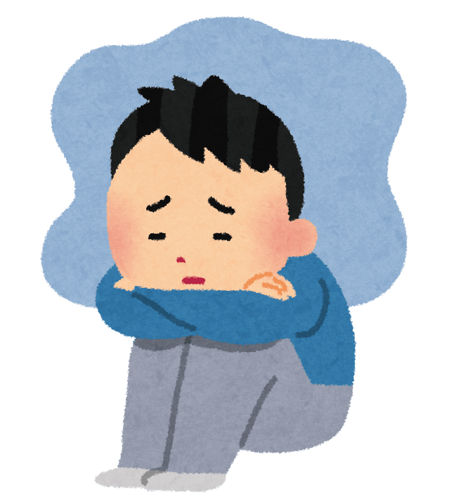 うつ病の男性のイラスト